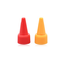 24410 Red and Orange Color Cosmetic Long Nozzle Plastic Cap